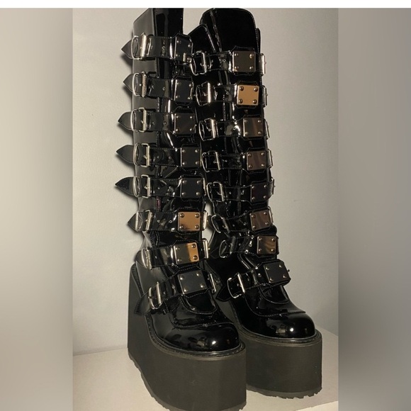 Demonia Swing-815 black boots - Picture 1 of 2